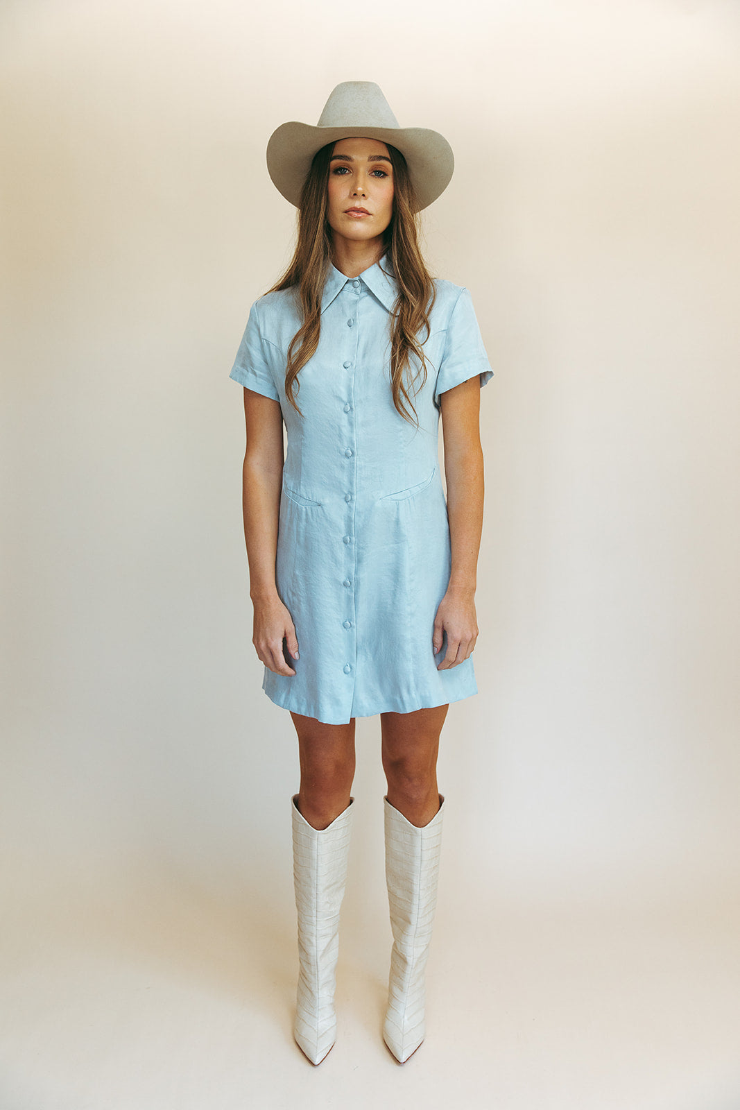 hazy blue dress Steve Madden Juniors' Square Neck Midi Dress - Hazy Blue