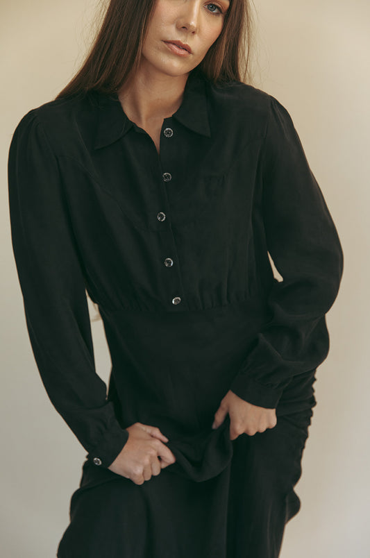 DAHLIA DRESS - WASHED BLACK