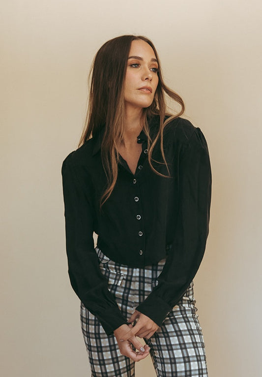 MARLOWE BLOUSE - WASHED BLACK
