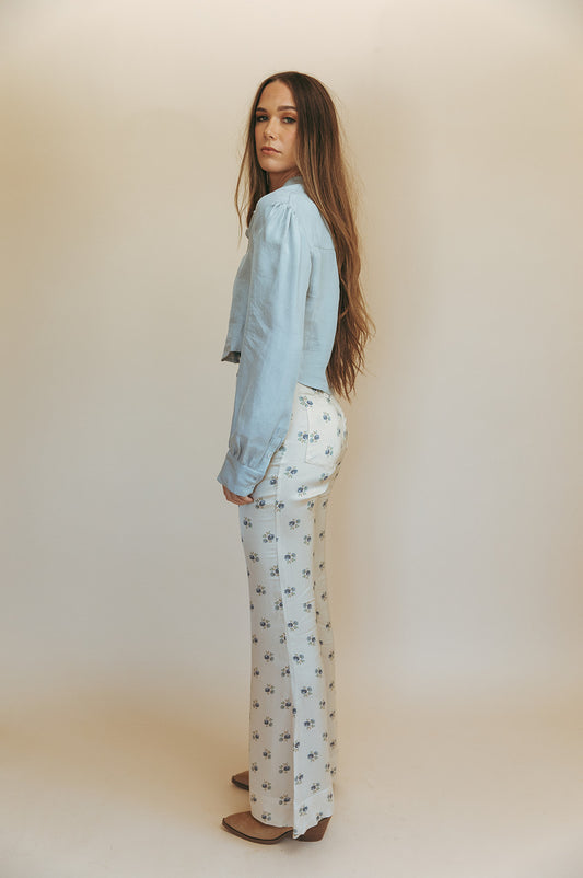 MARLOWE BLOUSE - HAZY BLUE