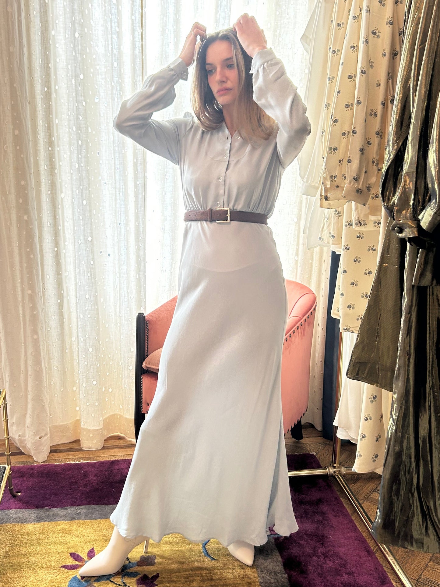 DAHLIA DRESS - HAZY BLUE