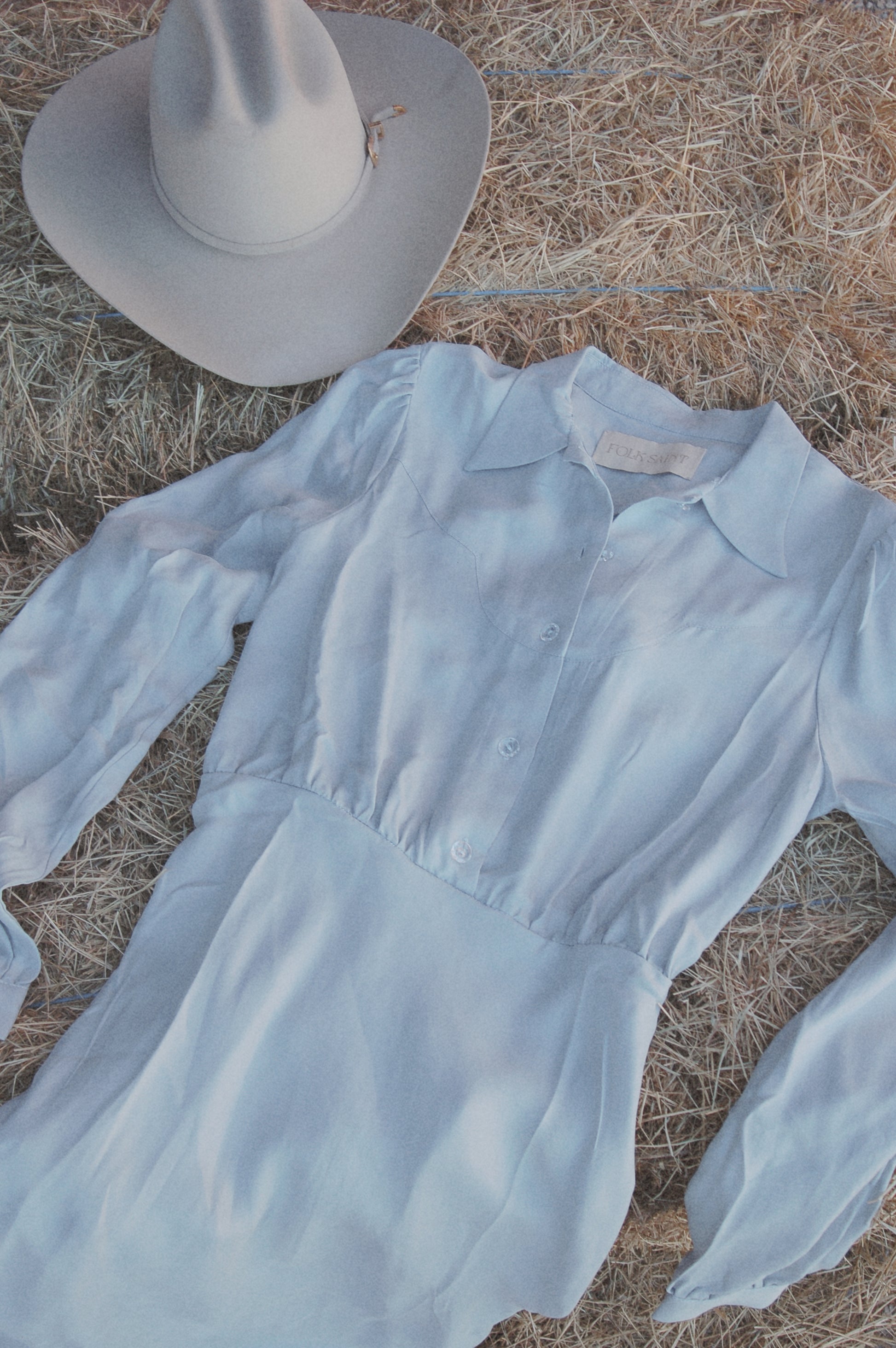 DAHLIA DRESS - HAZY BLUE Folk Saint DAHLIA DRESS - HAZY BLUE Folk Saint