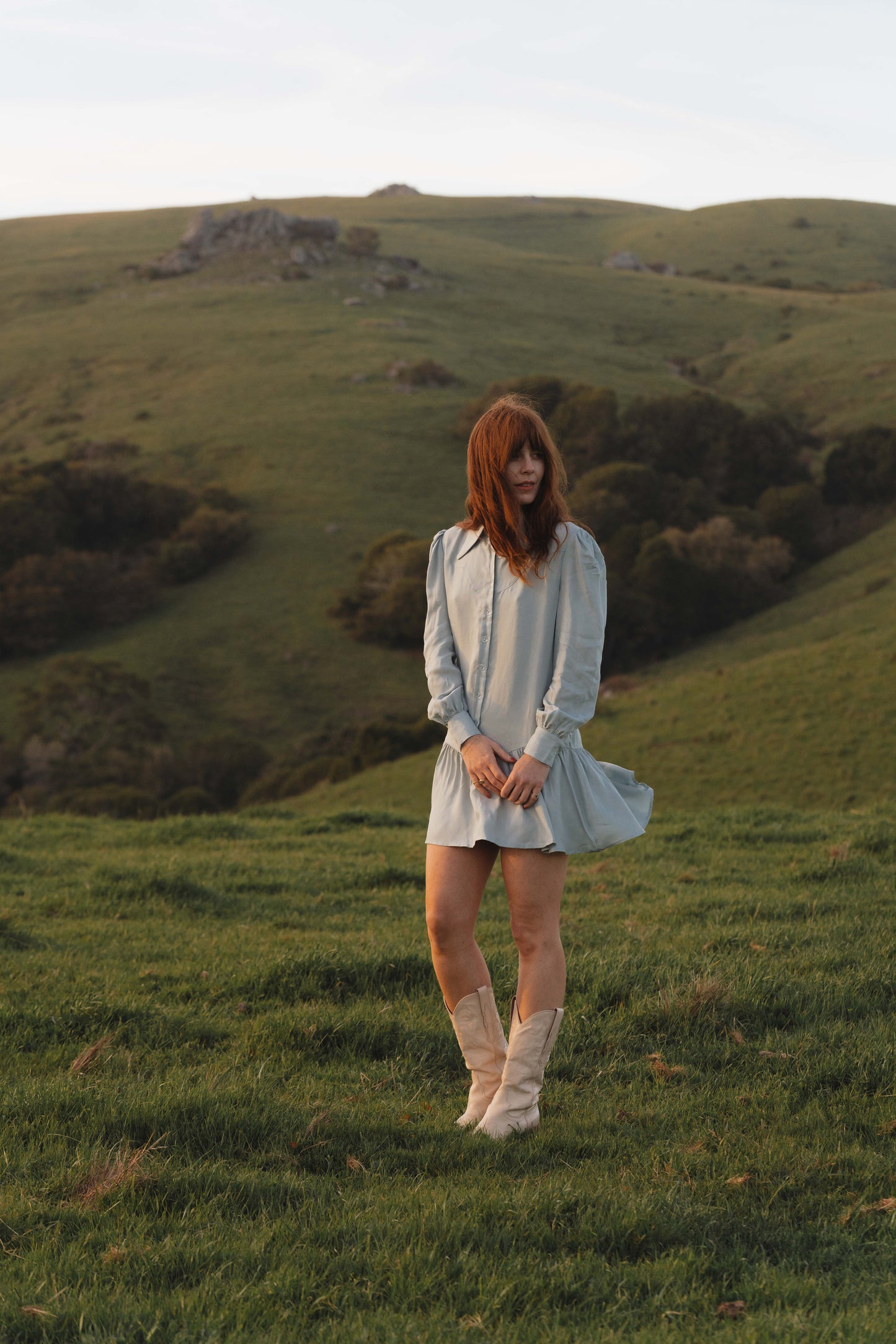 SIENNA DRESS - HAZY BLUE