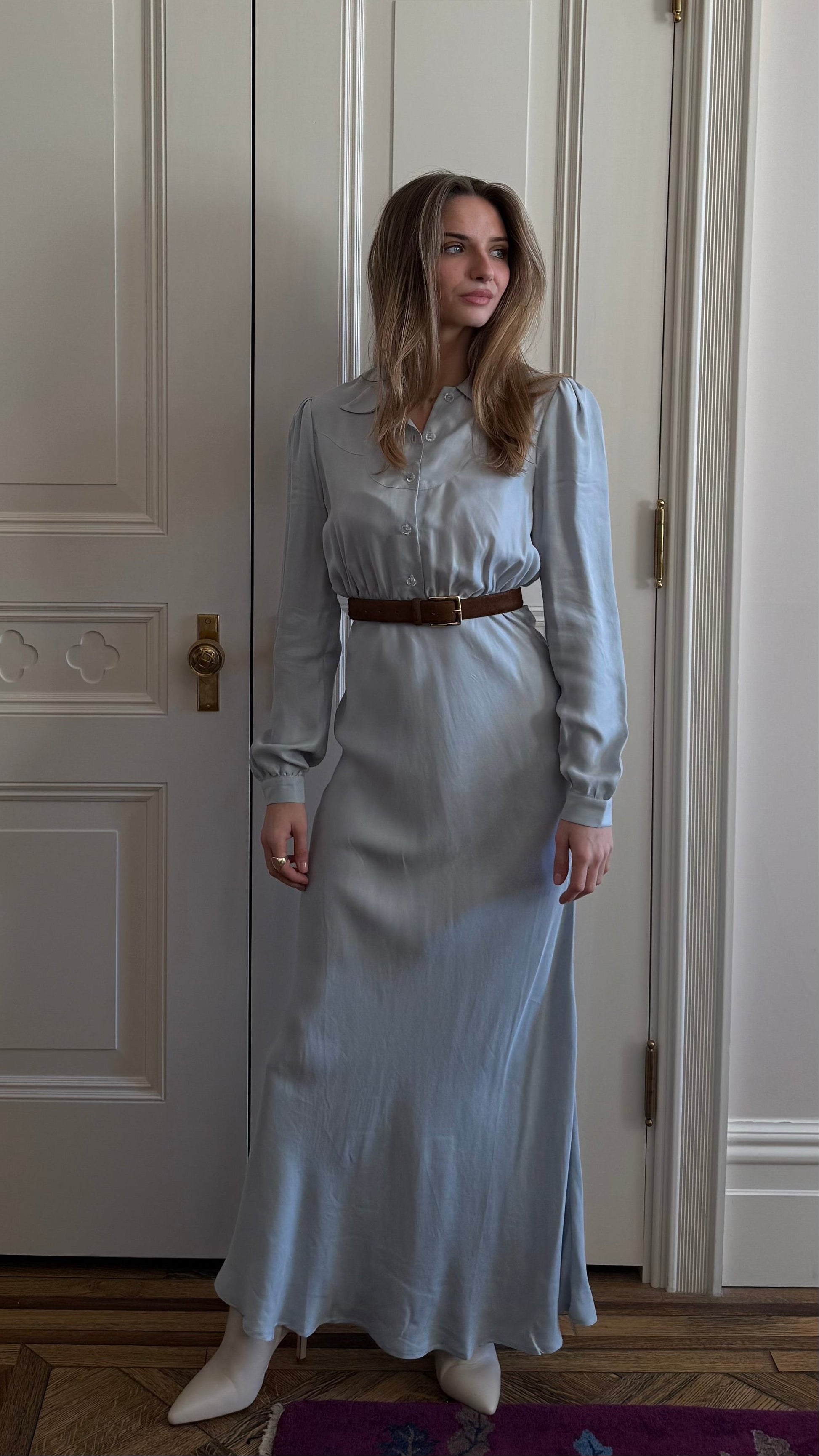 DAHLIA DRESS - HAZY BLUE Folk Saint DAHLIA DRESS - HAZY BLUE Folk Saint