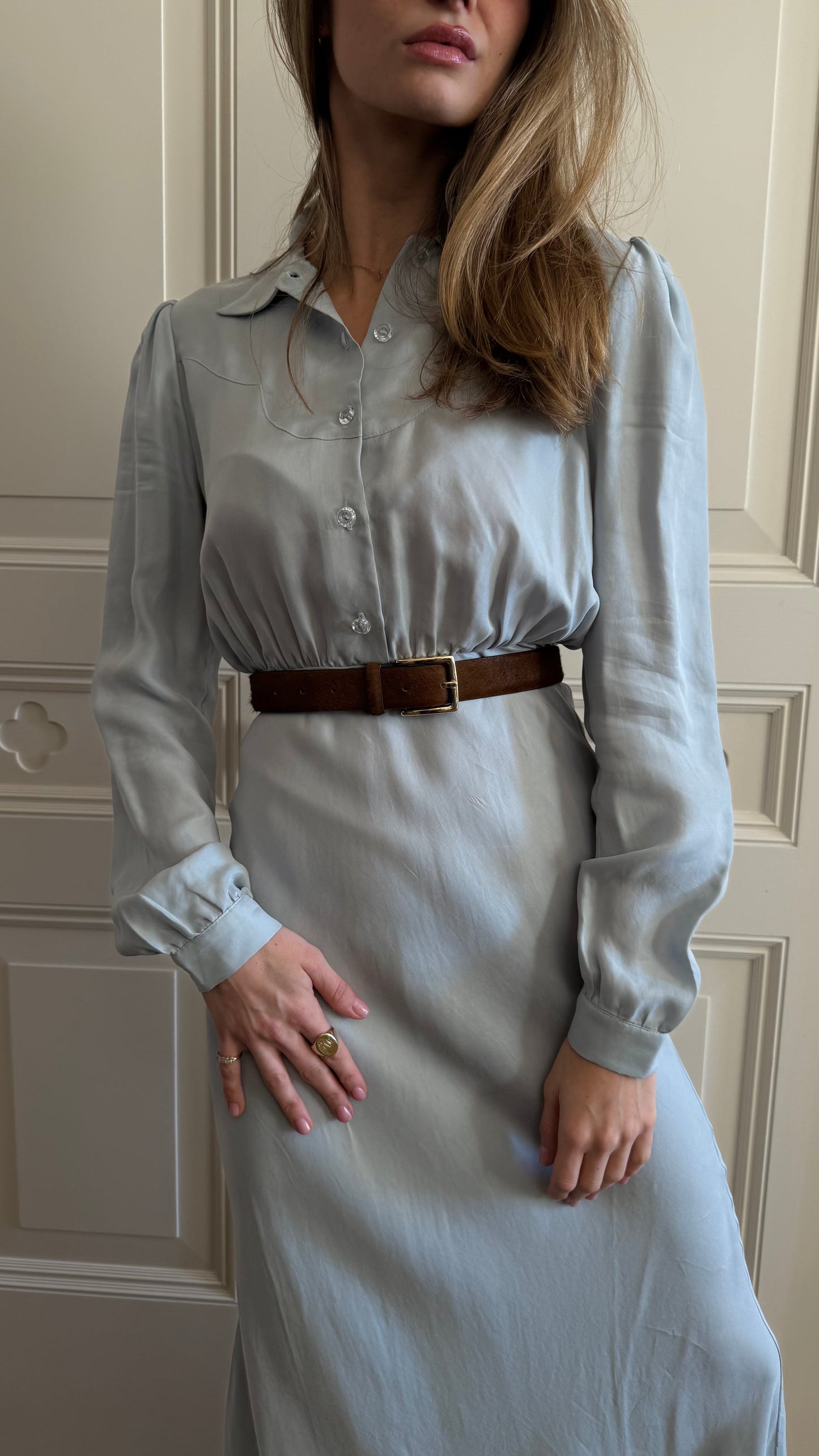 DAHLIA DRESS - HAZY BLUE